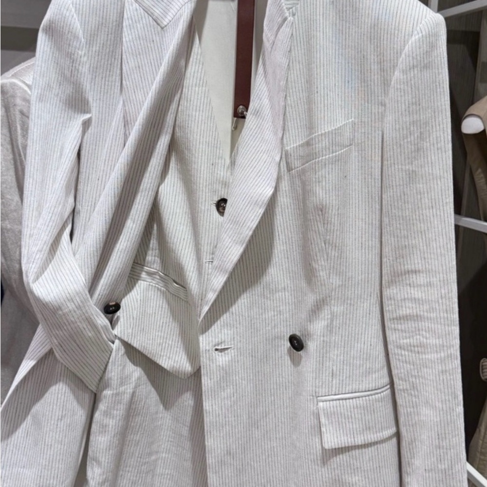 Classic White Pinstripe women’s Blazer